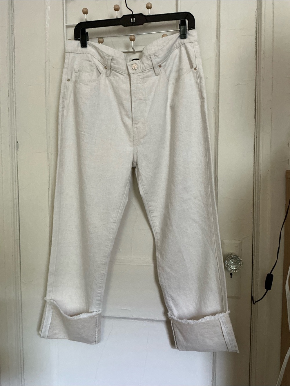 ME+EM White Cropped Wide‑Leg Jeans